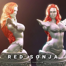 red sonja bust - 3d print art collectibles statue character conan comic book sculpture 3d print bust female woman red sonja