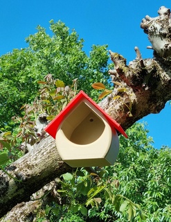 red throat nesting box theideasofjeanmi nichoir redbird bird decoration outside ecology  3d print model - Mito3D