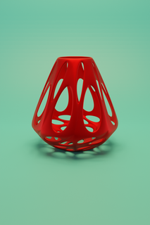red wired vase flower pot home decor decoration 3d print model - Mito3D