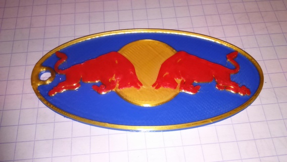 Red Bull Schlüssel Ring Tür rot Stier 3d print model - Mito3D