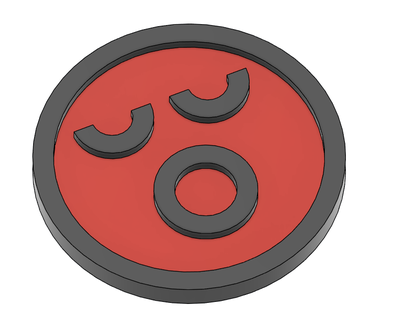 rosto vermelho moedas Distintivos 3d print model - Mito3D