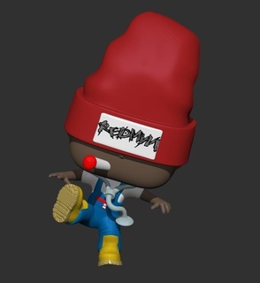 hombre rojo funko popular chibi risa juguete dibujos animados rapero 3d print model - Mito3D