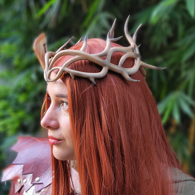 regal antler crown 3d print model cosplay & home decoration printing decor costume accessory fantasy headgear fashion diy printable customizable prop themed party elaborate design wearable art 3d print model - Mito3D