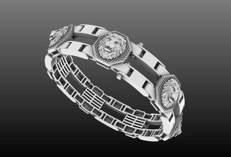 regal lions embrace majestic royal ring 3d print model - Mito3D