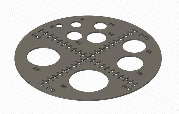 regla circulos règle cercle cartésiens cartésien essieux axe 3d print model - Mito3D