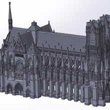 Reims cathédrale architecture halotbuilding 3d print model - Mito3D