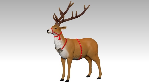 Rentier Kunst Hirsch Tier Spielzeug Santa claus Noel Weihnachten 3d print model - Mito3D