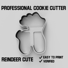 reindeer cute cookie cutter cookiecutter food christmas xmas 3d print model - Mito3D