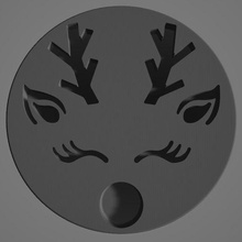 reindeer face debosser commercial 3d print model - Mito3D