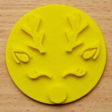 reindeer face embosser commercial cookie cutter christmas 3d print model - Mito3D