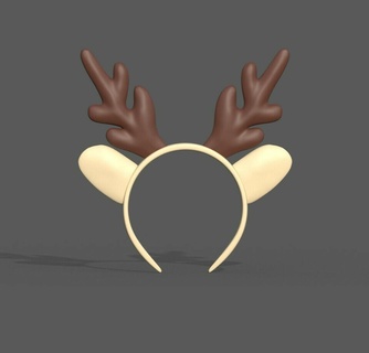 reindeer headband Fashion christmas holiday reindeer cute  3d print model - Mito3D