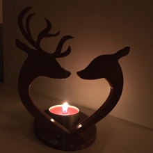 geyik kalp mum ev aşk valentinesday valentine ren geyiği hayvan sanat Romantik tealight basit kolay sevimli 3d print model - Mito3D