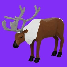 reindeer lowpoly 3d print model 3d print model - Mito3D