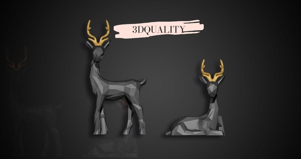 reindeer lowpoly rena decora animal alce 3d print model - Mito3D