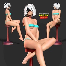 détendre temps nier automates Jeu 2b personnage fille 3dprint statue figure 3dprinting mignonne manga fantaisie fanart 3d print model - Mito3D