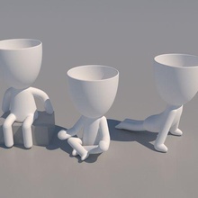 détendre yoga pots décoration plantes jouet art architecture mode Bouddha 3d print model - Mito3D