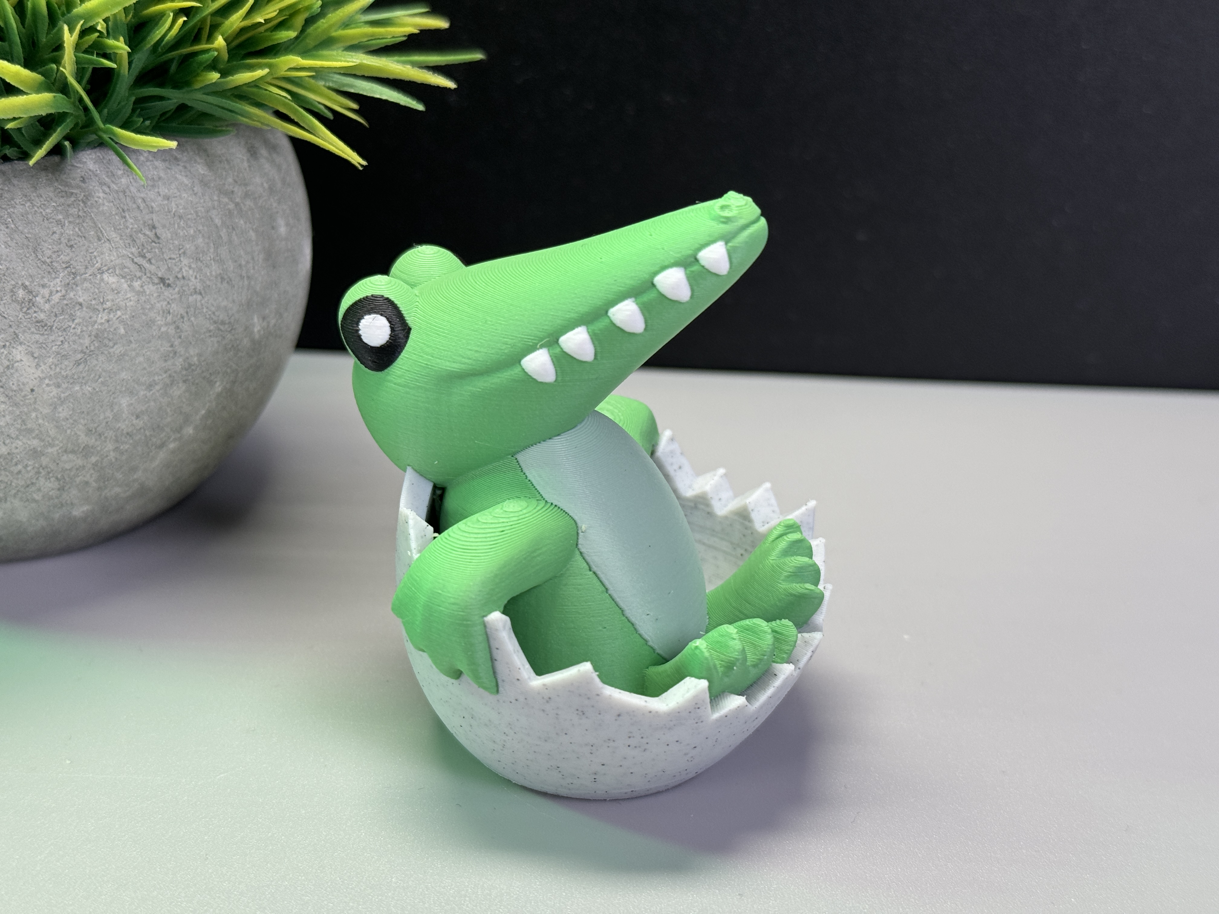 relaxante crocodilo ovo fofa multicolorido 3D print model - Mito3D