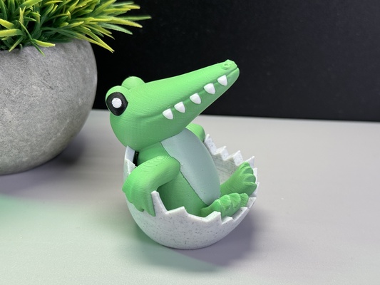relaxant crocodile oeuf mignonne multicolore 3d print model - Mito3D
