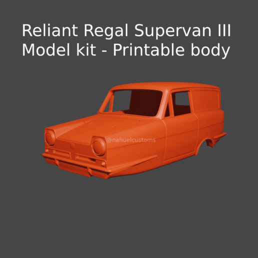 dependente régio supervan iii modelo kit imprimível corpo Grã Bretanha ótimo gb uk britânico microcarro carro minicarro brinquedo clássico retro Projeto 3D print model - Mito3D