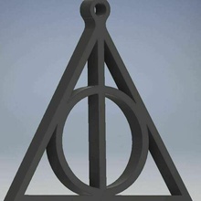 relics death keychain key ring accessory harry potter hp peverel brothers 3d print model - Mito3D