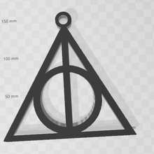 relics death keychain fashion deathly hallows harry potter hogwarts 3d print model - Mito3D