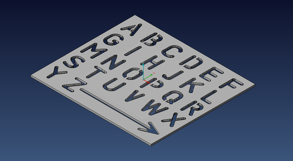 Rahatlama alfabe gadget işaret 3d print model - Mito3D