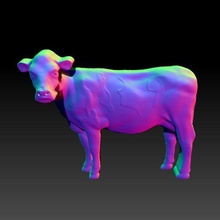 relief cow art 3d print model - Mito3D