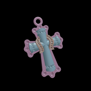 relief cross jewelry 3d flower print cult pending said 3d print model - Mito3D