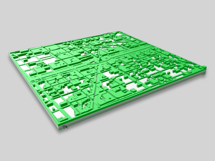 alívio mapa av córregos ovelisco Buenos aires cego 3d print model - Mito3D