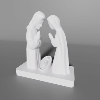 religious figure - nativity scene Gadget god and mary jesus christ manger 3d print model - Mito3D