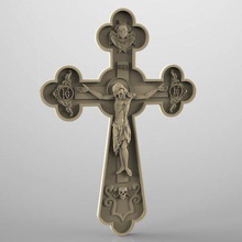 religious frame cnc art router cross jesus christ 3d print model - Mito3D