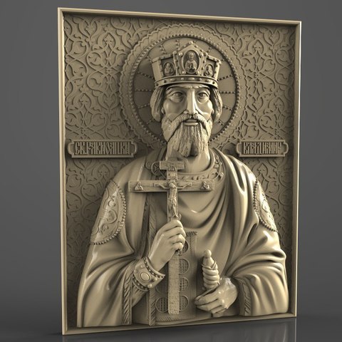 religious frame cnc art router saint vladimir king 3D print model - Mito3D