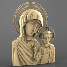 religious icon mary jesus cnc art 3d model 3d print model - Mito3D
