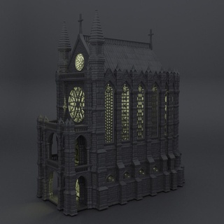 reliquary chapel 28 mm tabletop terrain Architecture rpg dnd church medieval supportfree old stone structure playable interior modular 28mm 25mm 15mm wargame 3d print model - Mito3D