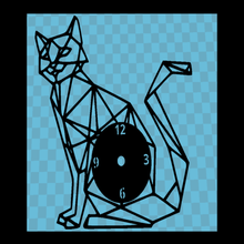 reloj gato v3 art Arte en 2d de pared la geometría geométricas cat 3d print model - Mito3D