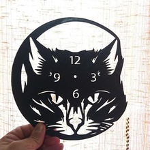 reloj gato v3 art stencil clock cat 3dlito 3d print model - Mito3D