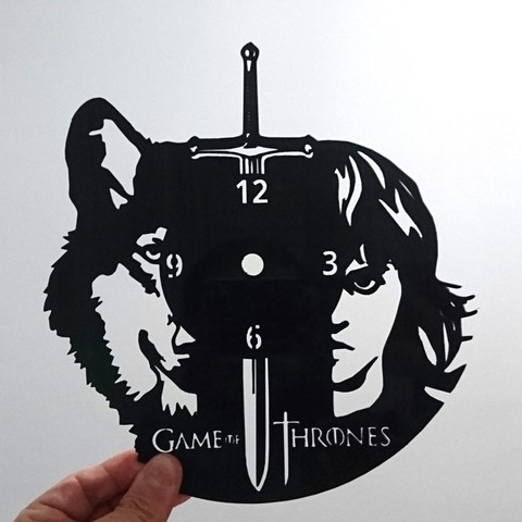 reloj juego tronos art 2d horloge de mur pochoir jeu des trônes 3D print model - Mito3D