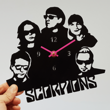 reloj scorpions home clock wallclock 3dlito casa pared musica 3d print model - Mito3D