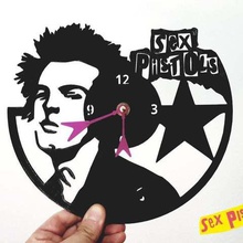 reloj sex pistols art wall clock titanic stencil pared punk 3dlito 3d print model - Mito3D