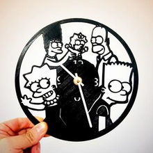 reloj simpsons Kunst 3dlito bart Uhr homer simpson lisa marge auf der Schablone vinyl Wanduhr 3d print model - Mito3D