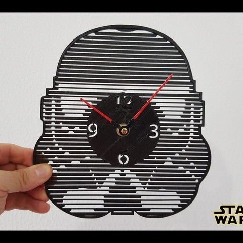 reloj star wars art 3dlito clock wall 3D print model - Mito3D