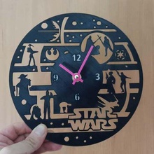reloj star wars Kunst Wand-Uhr auf der Schablone pared 2d 3d print model - Mito3D