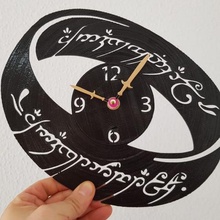 reloj vinilo Herr Ringe Kunst 3dlito Uhr se&ntilde los anillos Schablone 3d print model - Mito3D