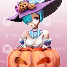 rem rezero free 3d print model art halloween pumpkin witch cartoon prayer anime girl toy sleeve female lady maid character woman cosplay sculptures 3d print model - Mito3D