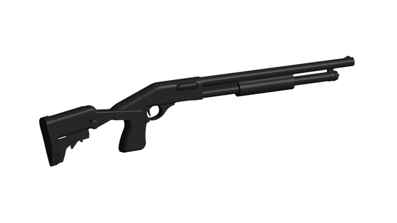 Remington fusil pompe militaire réservoir pistolet Jeu 3d modèle prêt vr virtuel réalité méta métaverse ar augmenté 3d print model - Mito3D