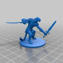 remix - tabaxi fighter rogue 28mm 3dprintable dnd mini miniature dungeons and dragons dungeon game piece miniatures tabletop tiger tigers toy 3d print model - Mito3D
