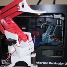 remix mearm bigger stronger longer gadget servo mount robot arm robotics arduino 3d print model - Mito3D