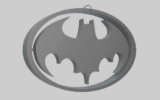 remixare rotante Batman chiave squillare batlogo pipistrello tim burton 1989 portachiavi ornamento chiavi Basso poli 3d print model - Mito3D