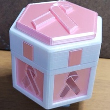 remix twist lock trick box - open frame base awareness ribbon game awareness ribbon twist lock toy 3d print model - Mito3D