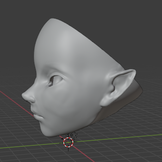 remixed head feminine pointed ears art 3D print model - Mito3D